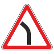 Дорожный знак 1.11.2 «Опасный поворот налево» (металл 0,8 мм, III типоразмер: сторона 1200 мм, С/О пленка: тип А инженерная)
